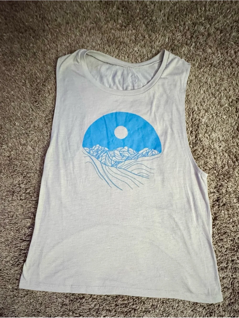 Backcountry Brooklyn Bell Illustrated Horizon White Graphic Tank Top XL